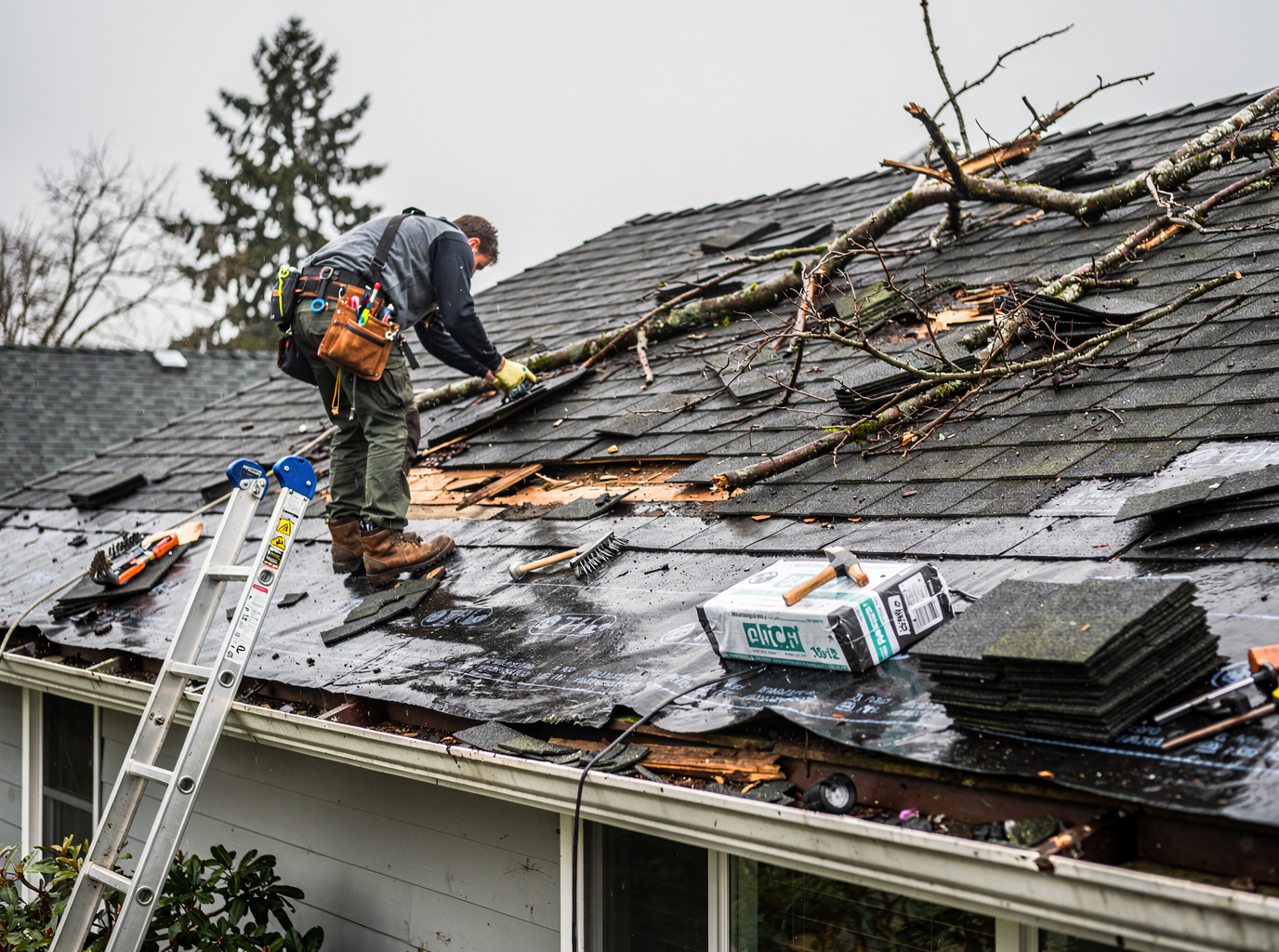 Storm Damage Roof Repair in Everett, WA